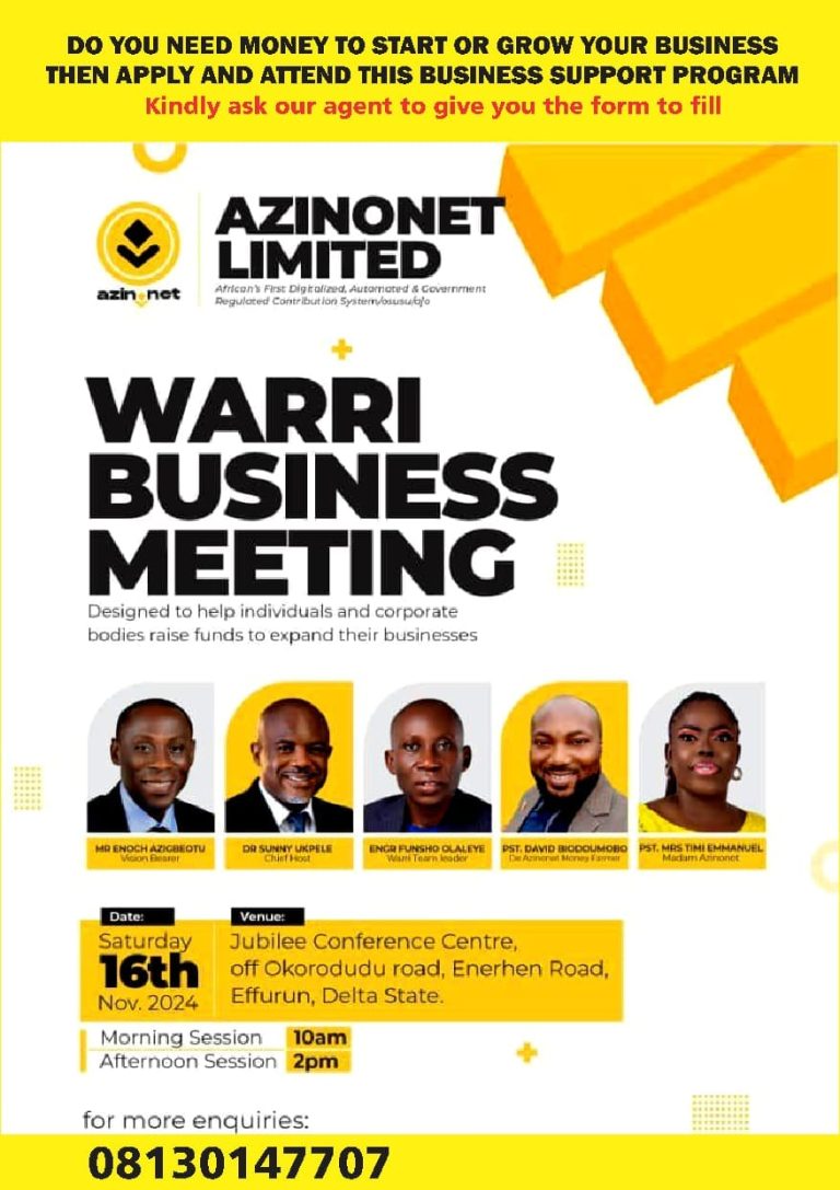 Warri Business Meeting To Support Local Entrepreneurs